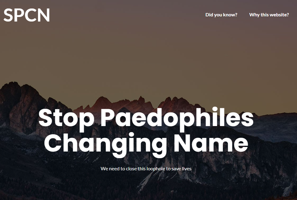 Stop Paedophiles Changing Name